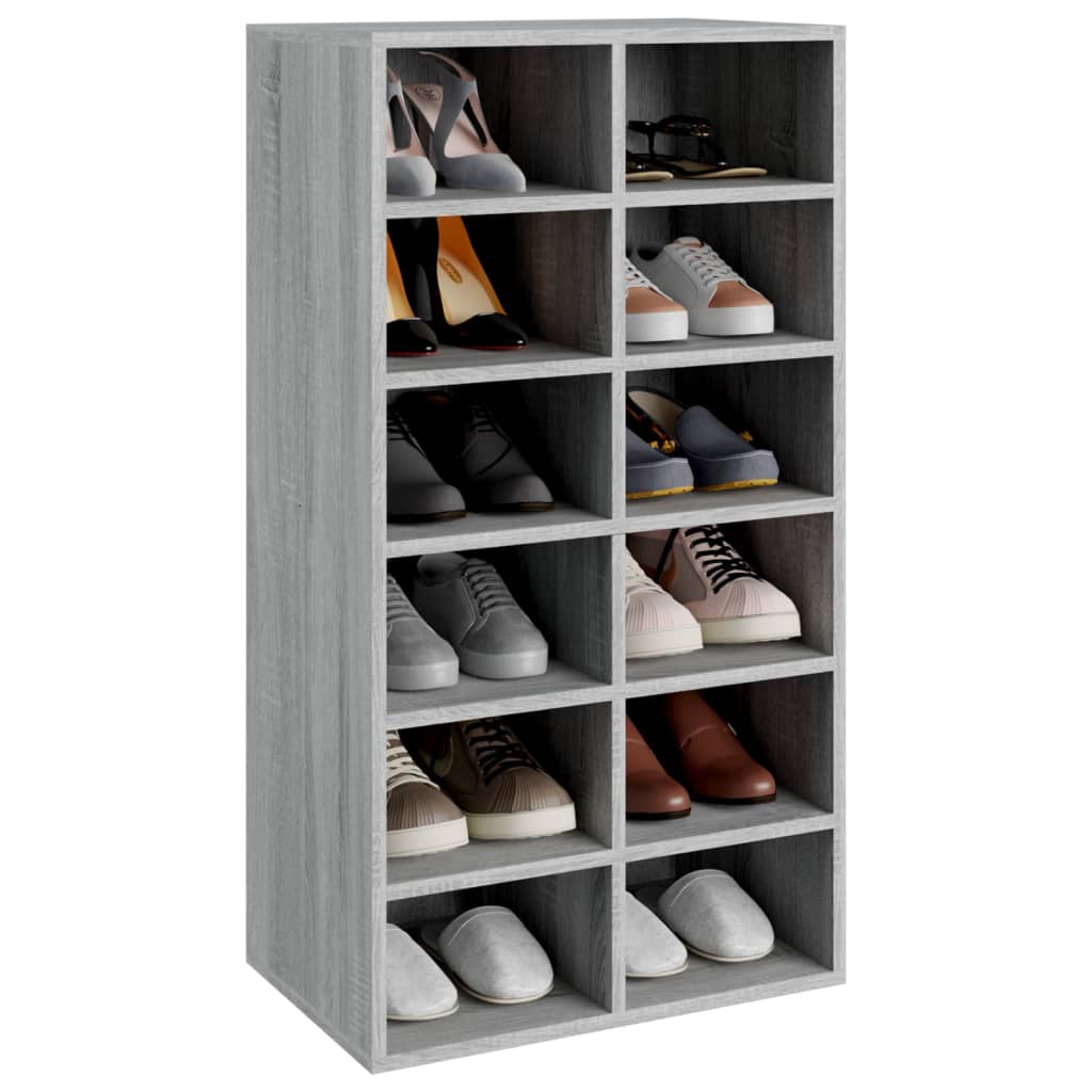 Shoe Cabinet Sonoma Reclaimed Wood 12 Compartments Tall & Skinny