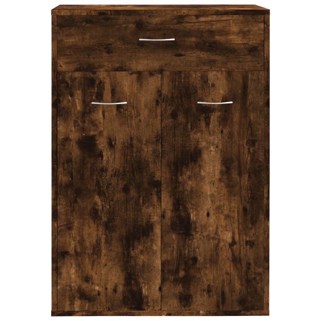 Shoe Cabinet Smoked Reclaimed Oak 3 Compartments Rectangular