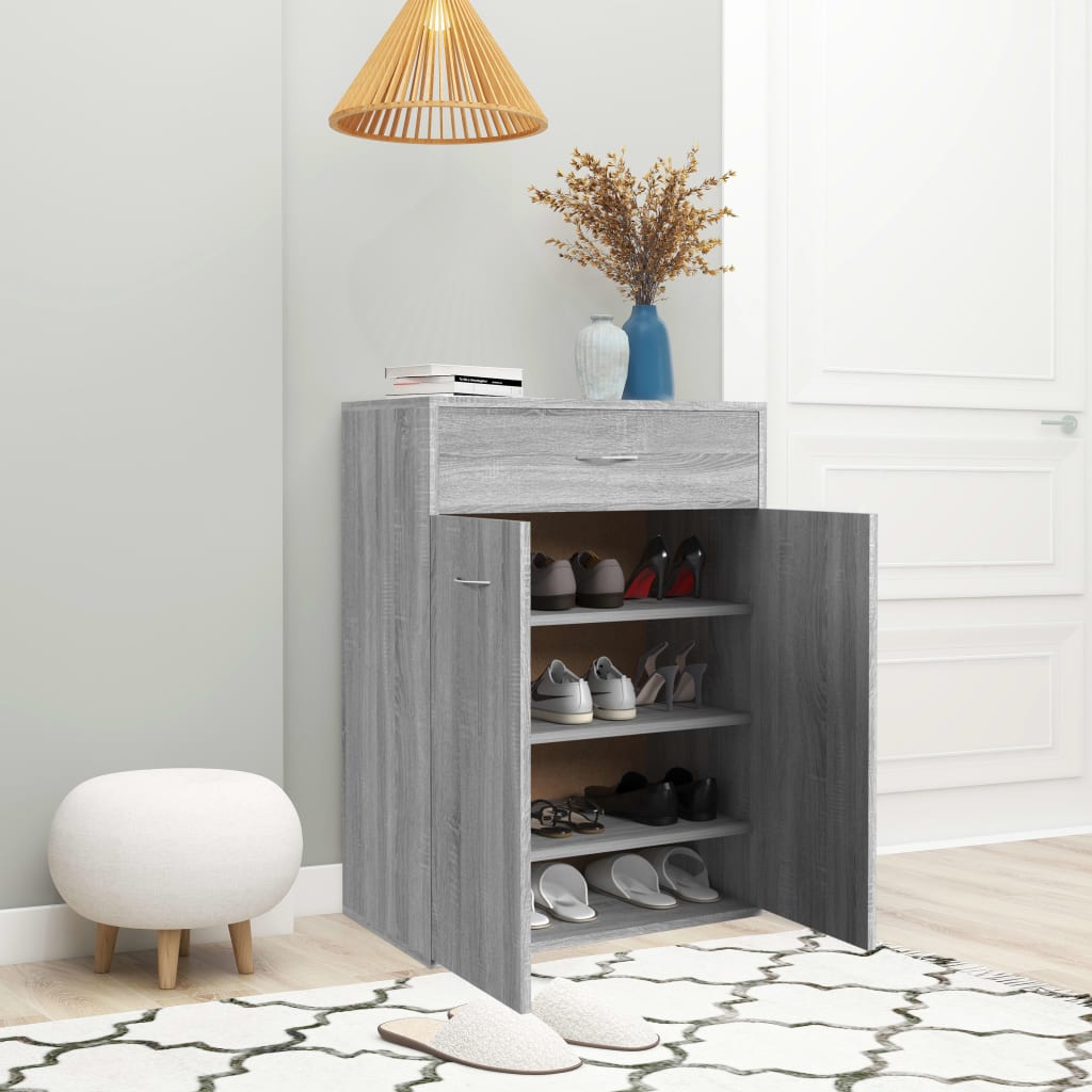 Shoe Cabinet Sonoma Reclaimed Wood 3 Compartments Rectangular