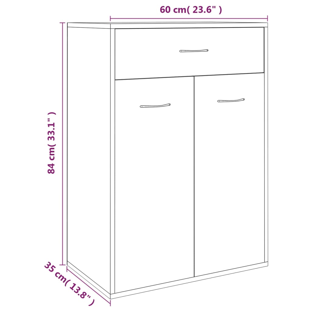 Shoe Cabinet Sonoma Reclaimed Wood 3 Compartments Rectangular