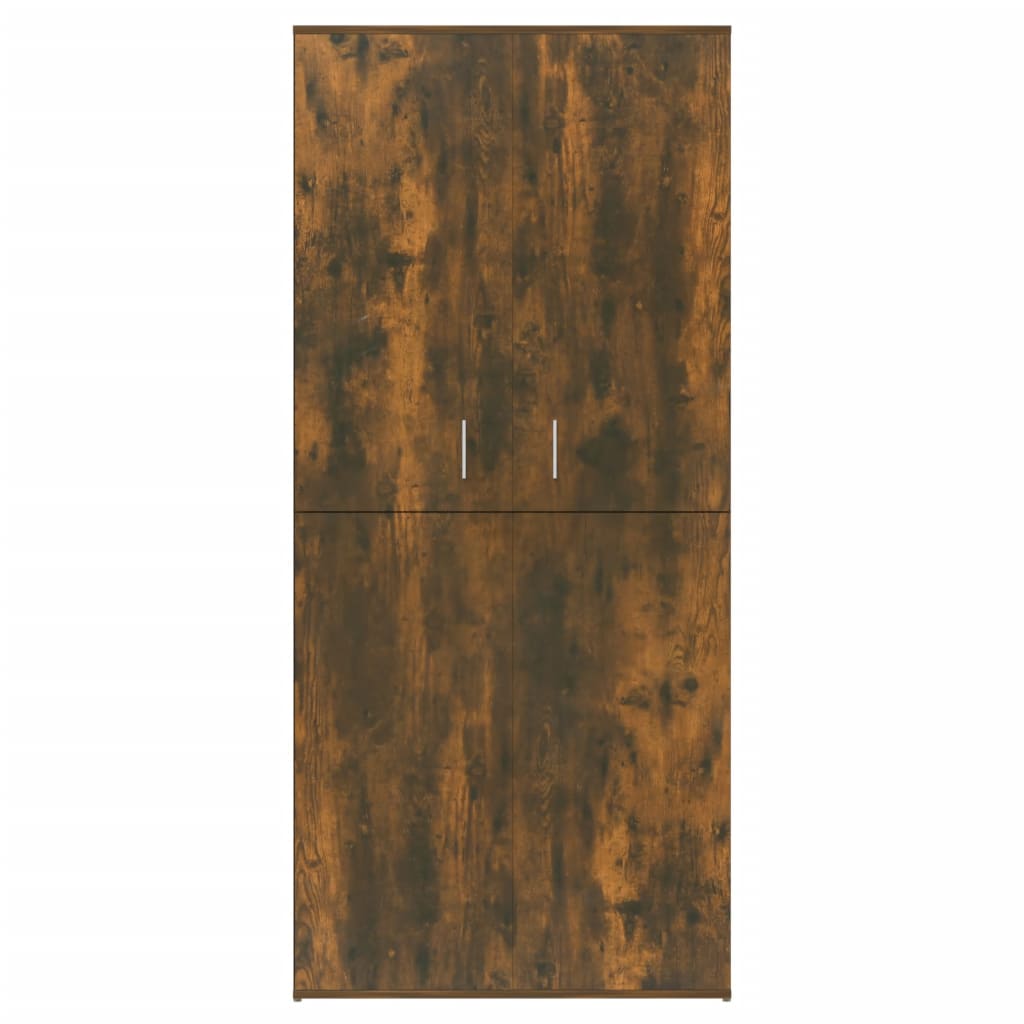 Shoe Cabinet Smoked Oak Tall & Skinny 7 Compartments