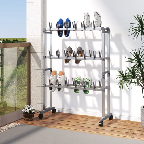 Shoe Rack Aluminum  Rollable Shoe Rack