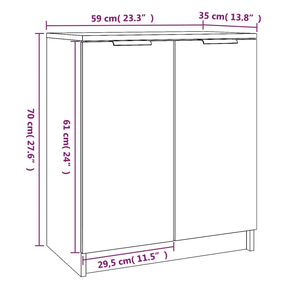 Shoe Cabinet Old Pine Tall 2 Compartments