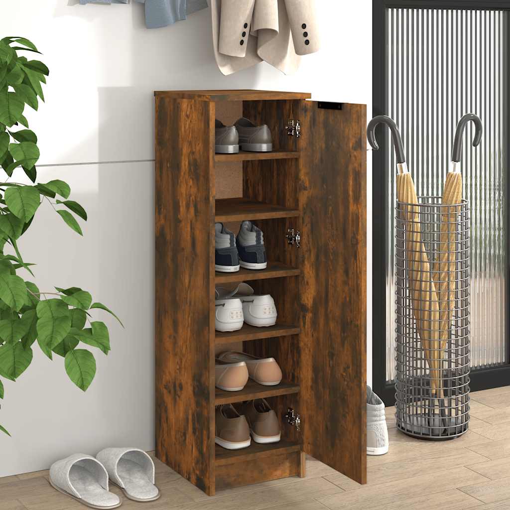 Arc Shoe Cabinet Smoked Oak Medium 7 Drawers