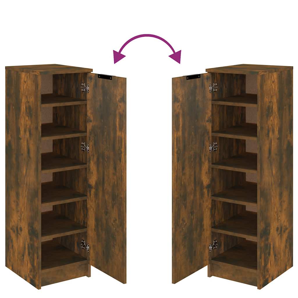 Arc Shoe Cabinet Smoked Oak Medium 7 Drawers