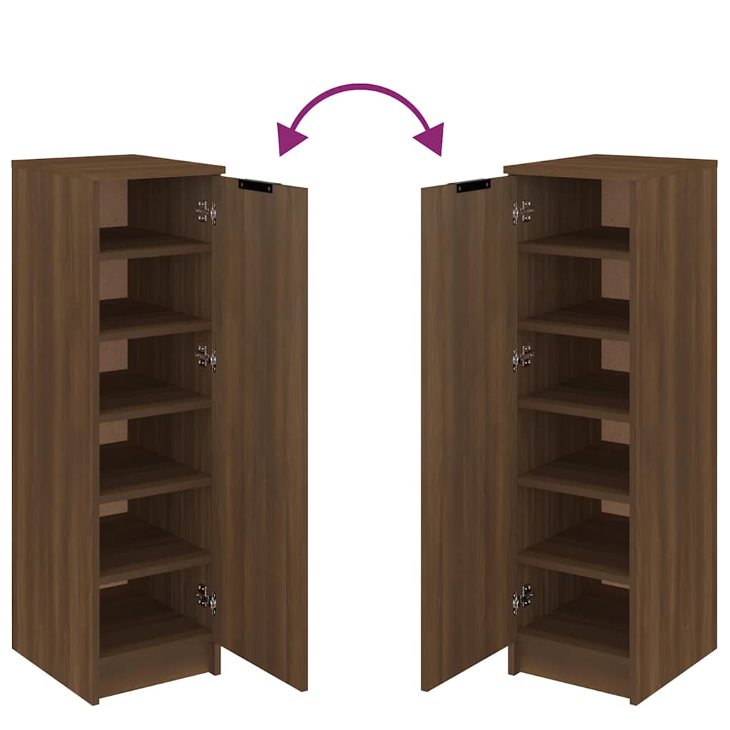 Arc Shoe Cabinet Smoked Oak Medium 7 Drawers