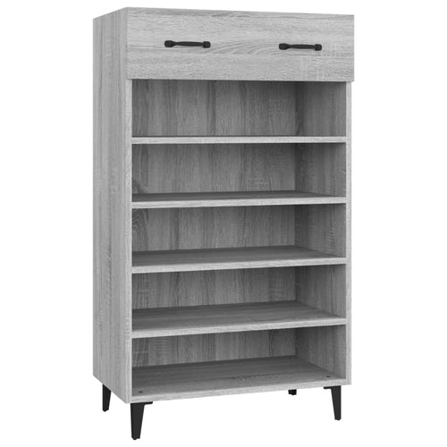 Arc Shoe Cabinet Gray Sonoma Wood Medium 6 Compartments