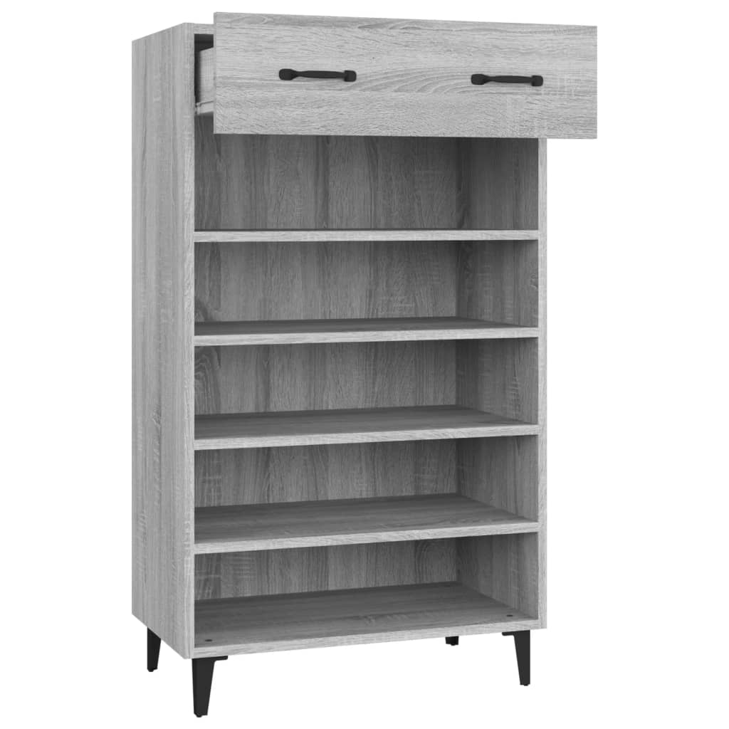 Arc Shoe Cabinet Gray Sonoma Wood Medium 6 Compartments
