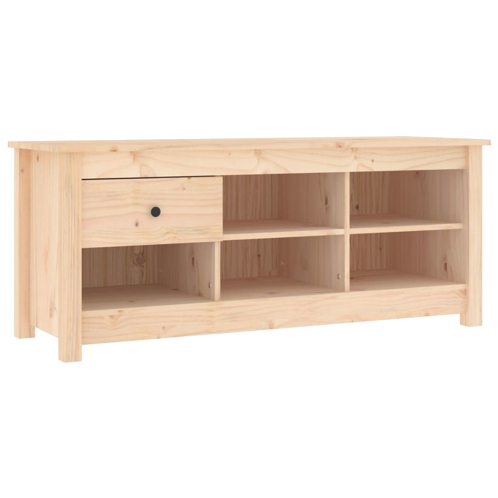 Shoe Cabinet Natural Solid Pine Wide & Deep 6 Compartments