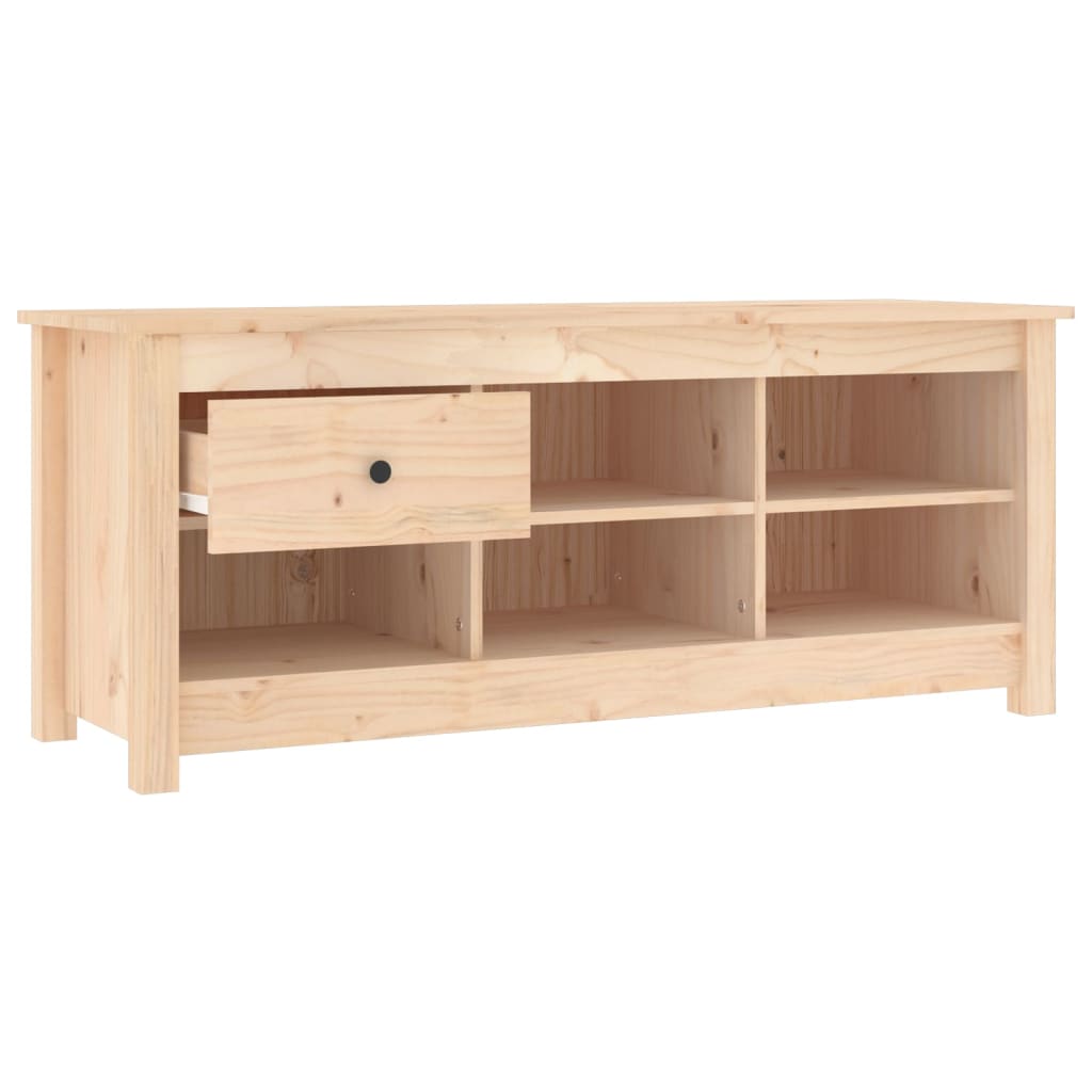 Shoe Cabinet Natural Solid Pine Wide & Deep 6 Compartments