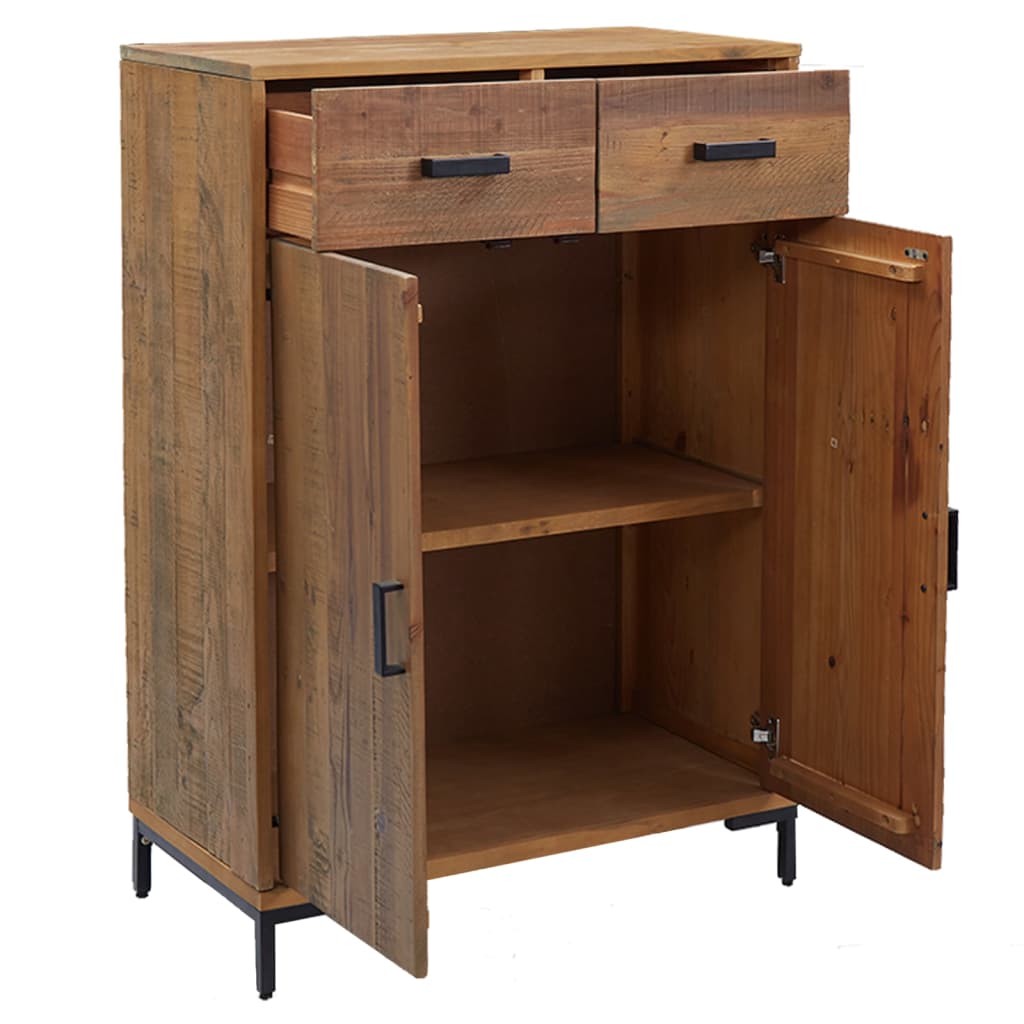 Shoe Cabinet Rubberwood 4 Compartments Rectangular