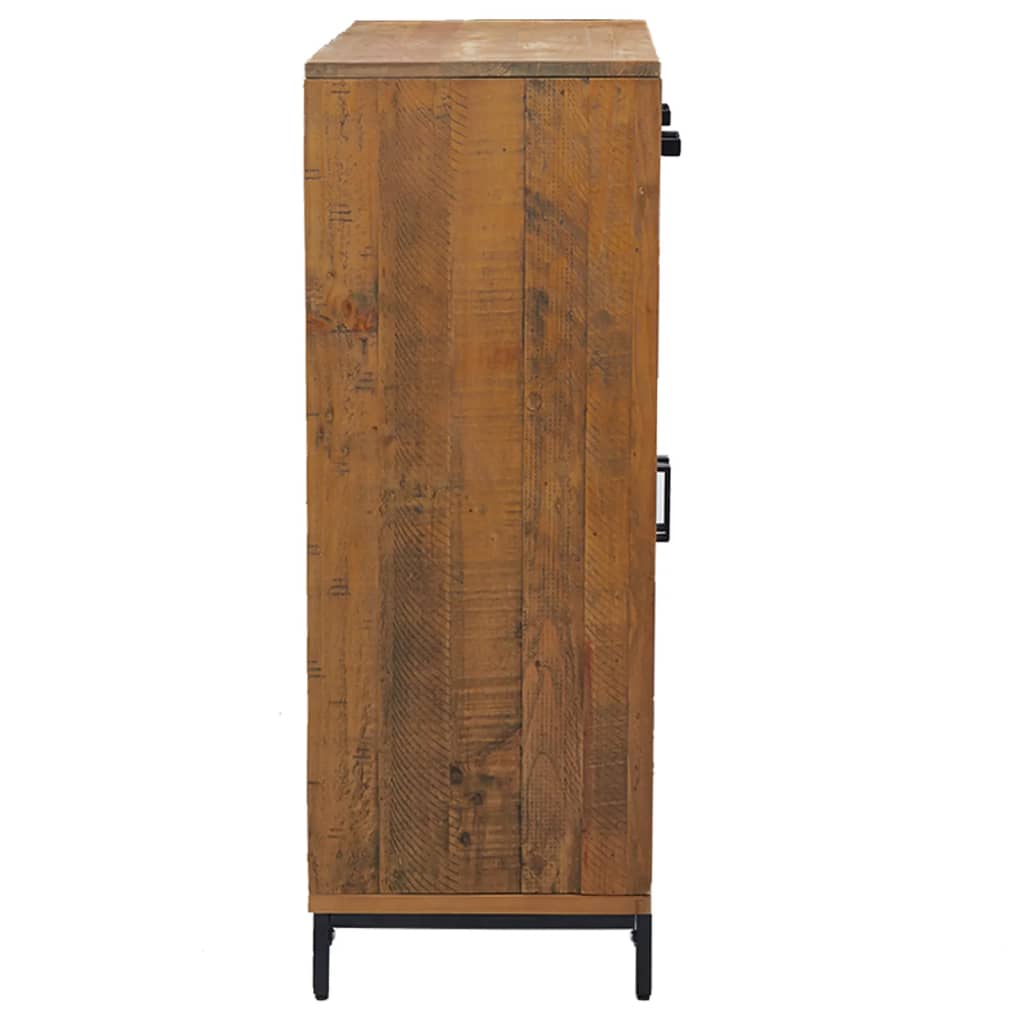 Shoe Cabinet Rubberwood 4 Compartments Rectangular