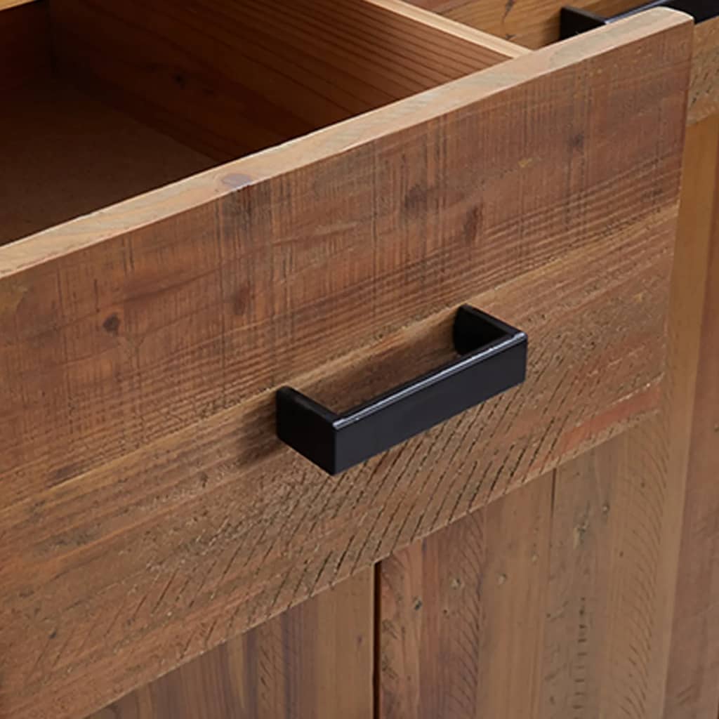 Shoe Cabinet Rubberwood 4 Compartments Rectangular