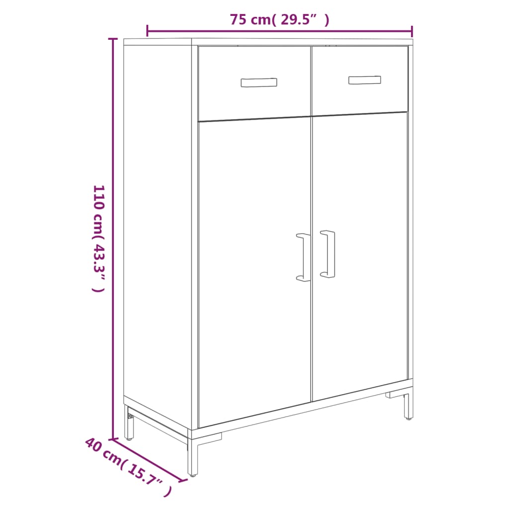 Shoe Cabinet Rubberwood 4 Compartments Rectangular