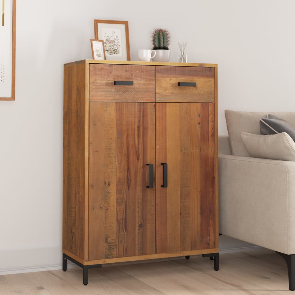 Shoe Cabinet Rubberwood 4 Compartments Rectangular