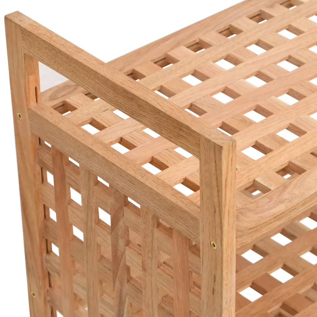 Shoe Rack Solid Walnut 4 Tiers