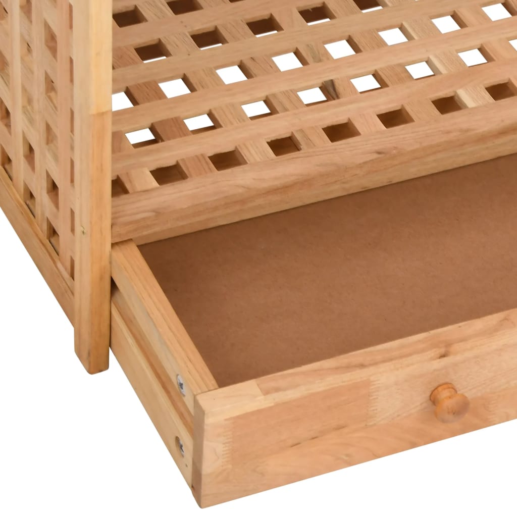 Shoe Rack Solid Walnut 4 Tiers