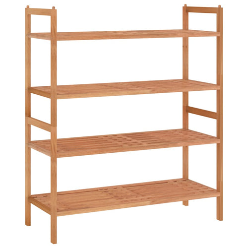 Shoe Rack Solid Walnut 4 Tiers