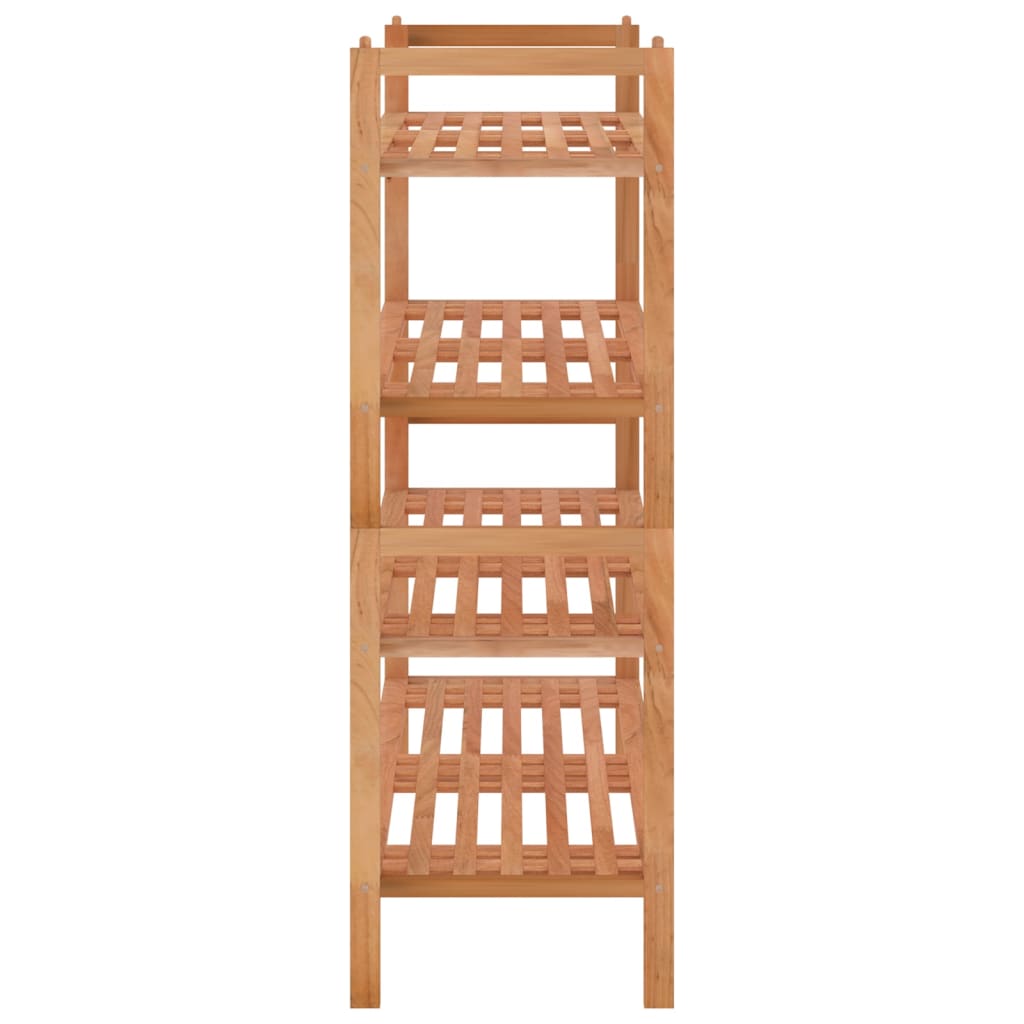 Shoe Rack Solid Walnut 4 Tiers