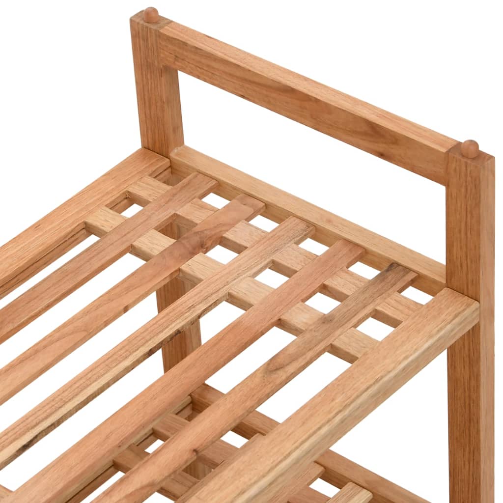 Shoe Rack Solid Walnut 4 Tiers