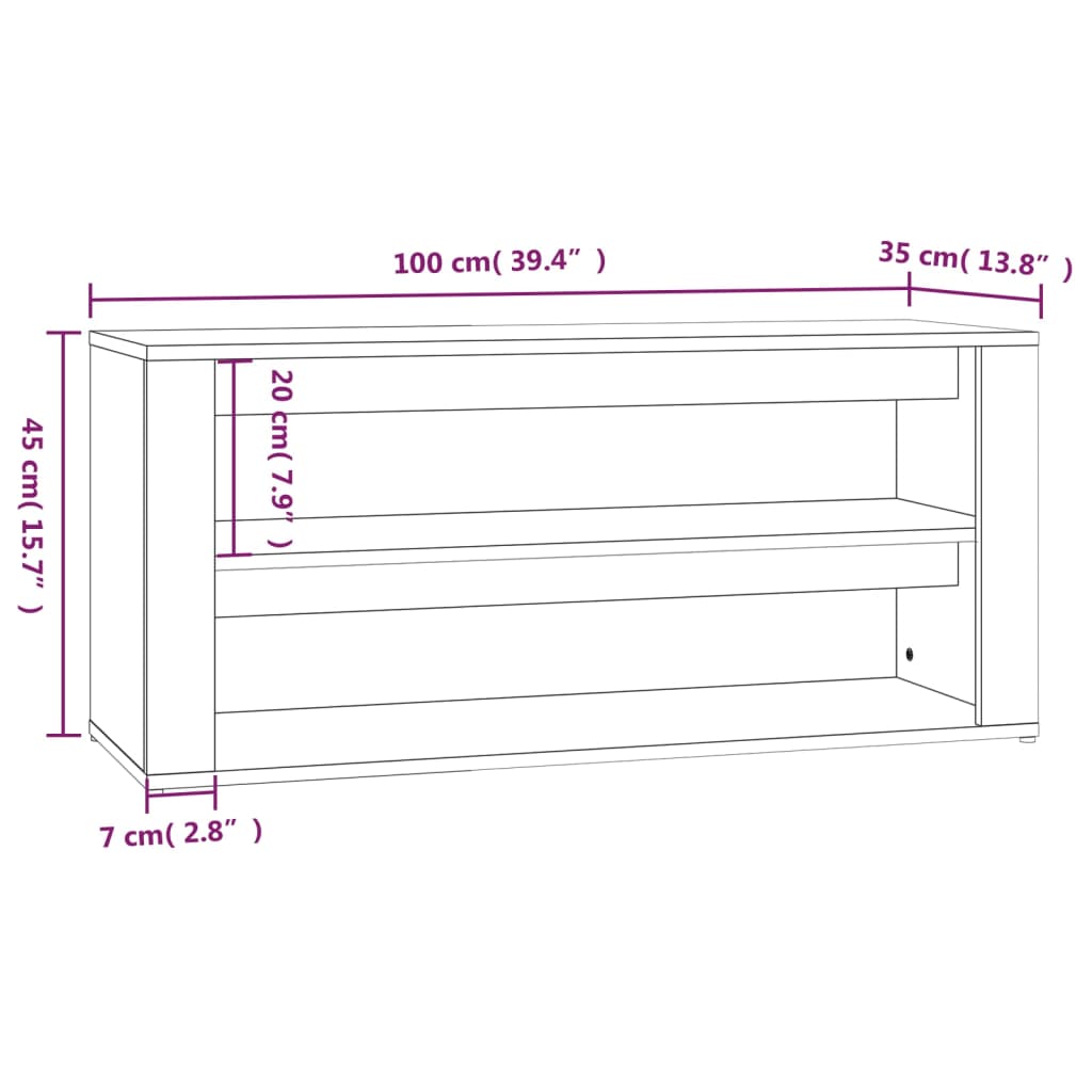 Shoe Cabinet Rich Grain Wood 2 Cabinets