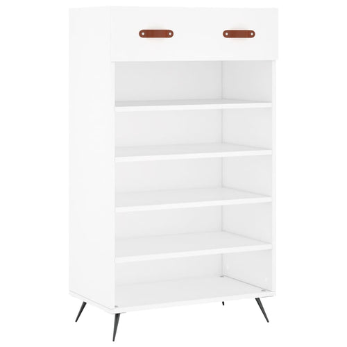 Luxo Shoe Cabinet Solid Oak 6 Compartments Tall & Metal Feet