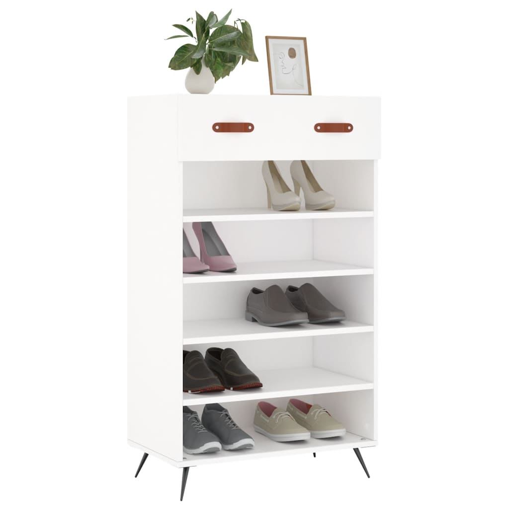 Luxo Shoe Cabinet Solid Oak 6 Compartments Tall & Metal Feet