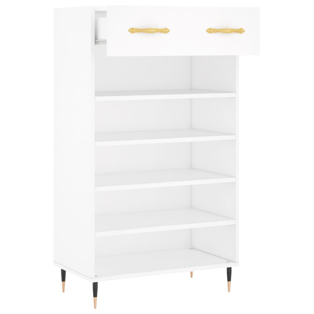 Luxo Shoe Cabinet Solid Oak 6 Compartments Tall & Metal Feet
