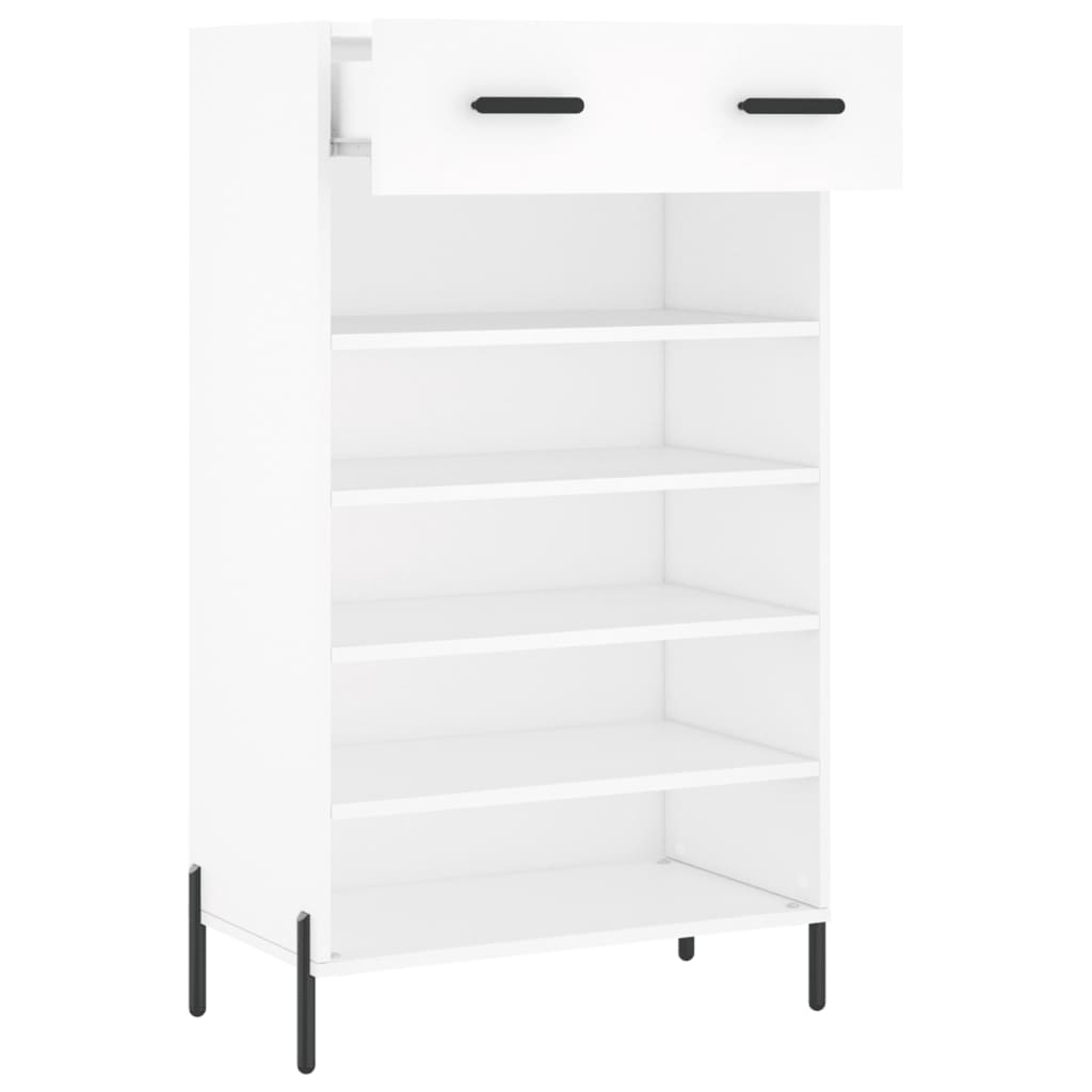 Luxo Shoe Cabinet Solid Oak 6 Compartments Tall & Metal Feet
