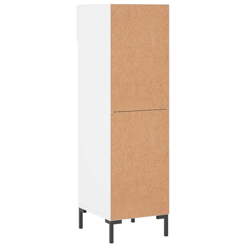 Luxo Shoe Cabinet Solid Oak 5 Compartments Tall & Skinny & Metal Feet