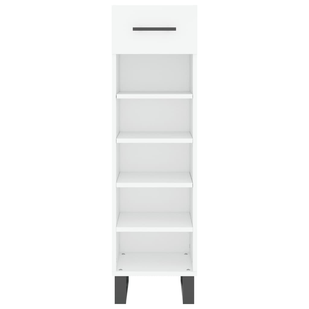Luxo Shoe Cabinet Solid Oak 5 Compartments Tall & Skinny & Metal Feet