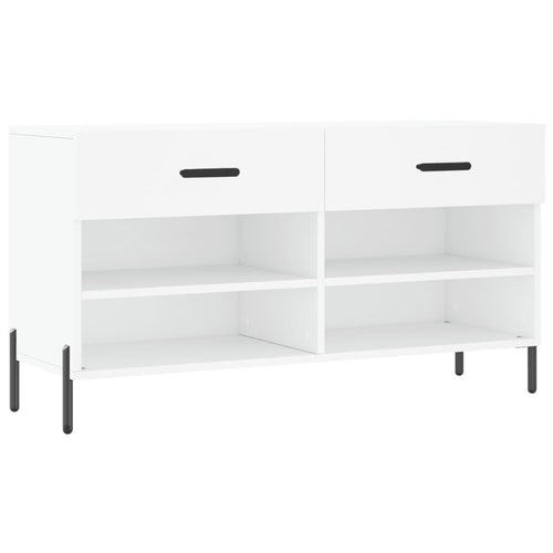 Luxo Shoe Cabinet Solid Oak 6 Compartments Rectangular & Metal Feet