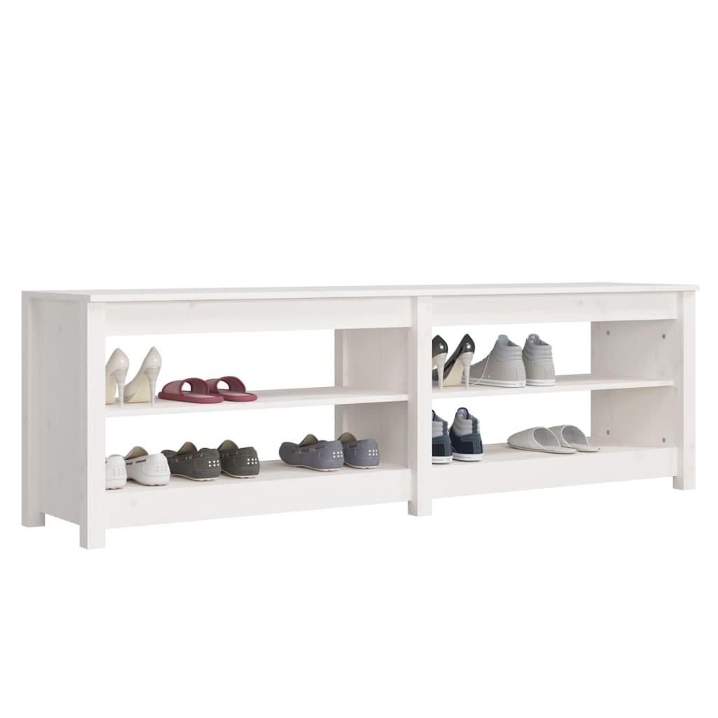 Luxo Shoe Bench Solid Pine 4 Compartments Wide & Deep