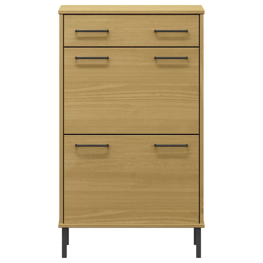 Shoe Cabinet Honey Wax Pine 3 Drawers Rectangular