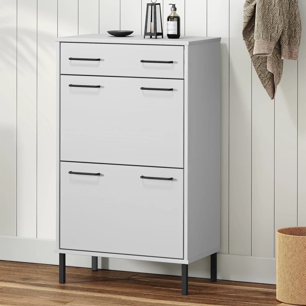 Shoe Cabinet Honey Wax Pine 3 Drawers Rectangular