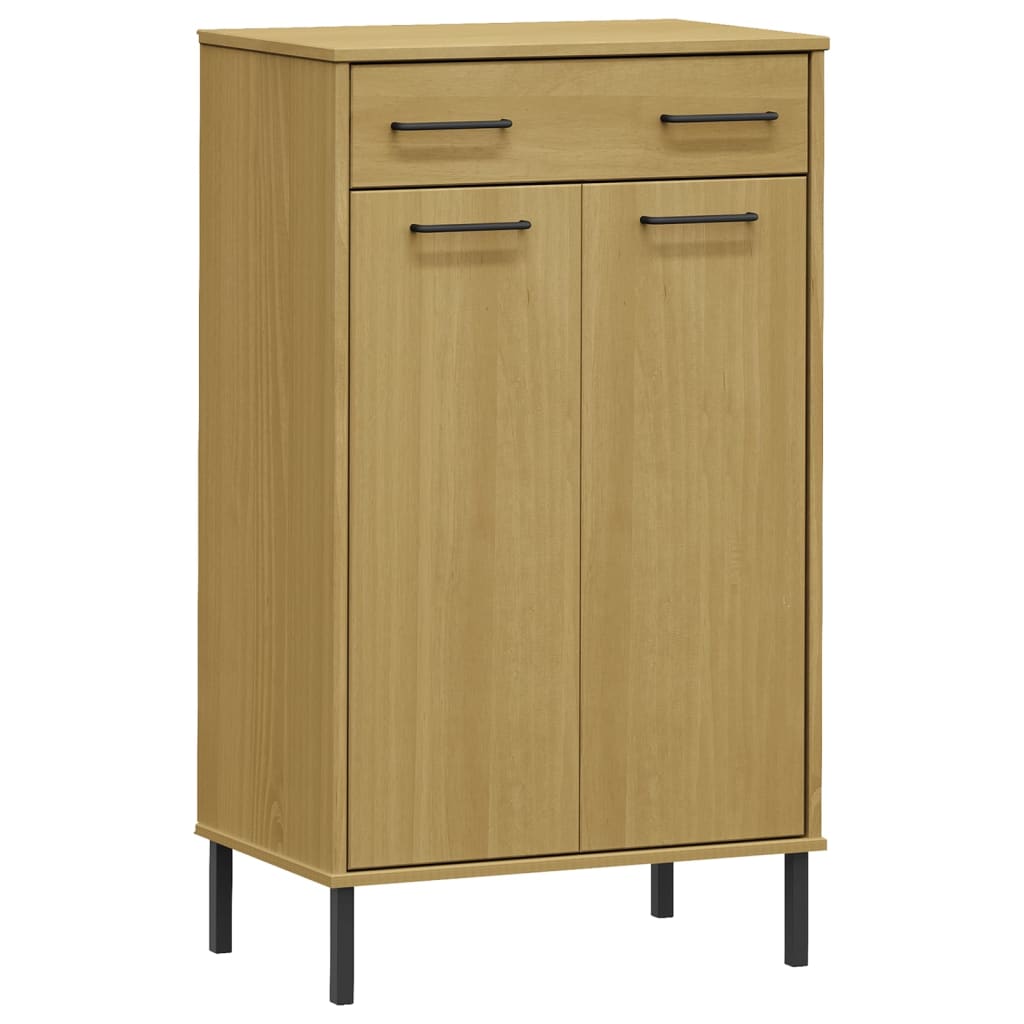Shoe Cabinet Honey Wax Pine 4 Compartments Rectangular