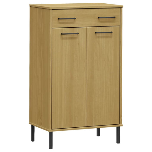 Shoe Cabinet Honey Wax Pine 4 Compartments Rectangular