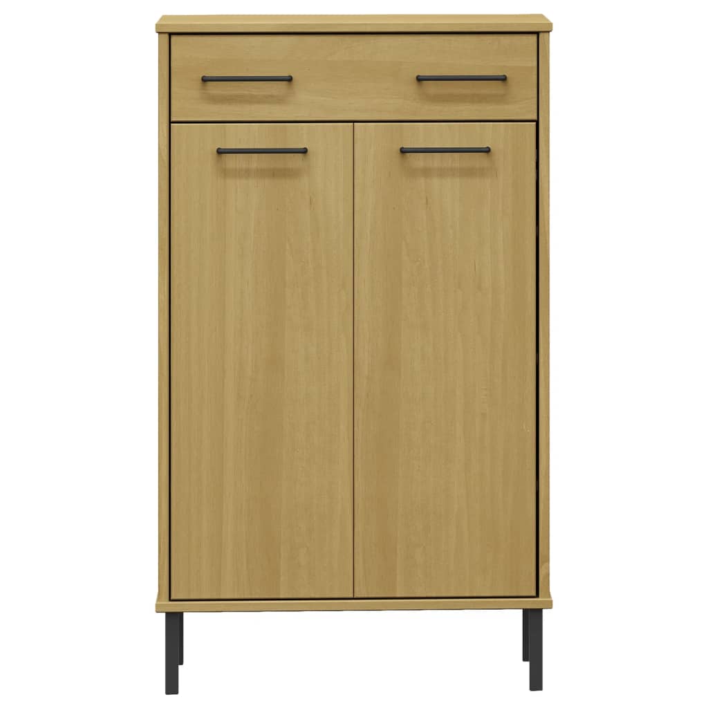 Shoe Cabinet Honey Wax Pine 4 Compartments Rectangular