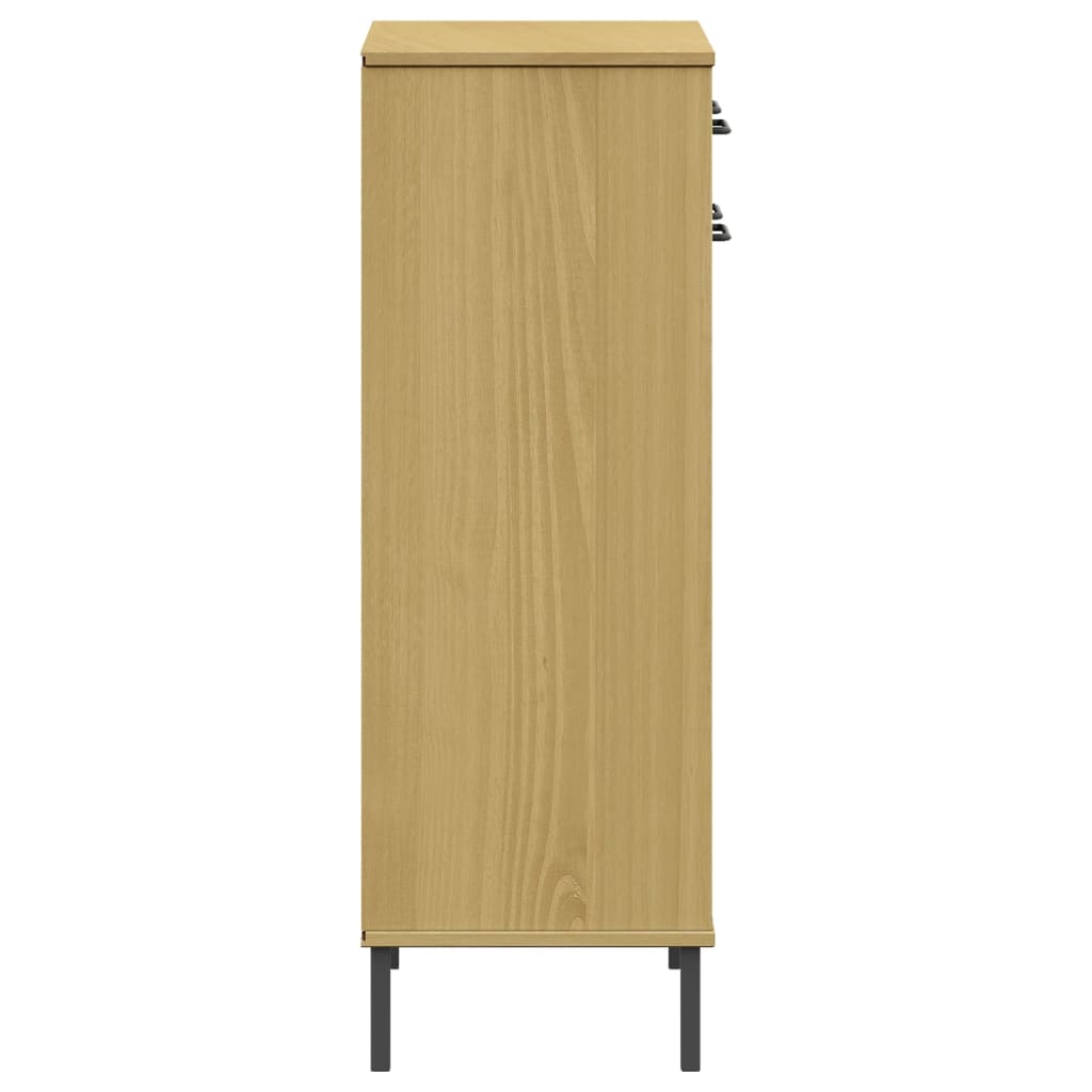Shoe Cabinet Honey Wax Pine 4 Compartments Rectangular