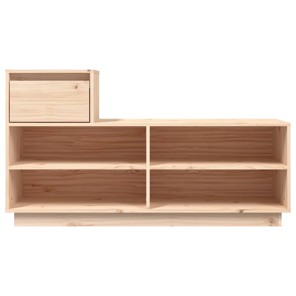 Shoe Cabinet Natural Solid Pine Wide & Deep 5 Compartments