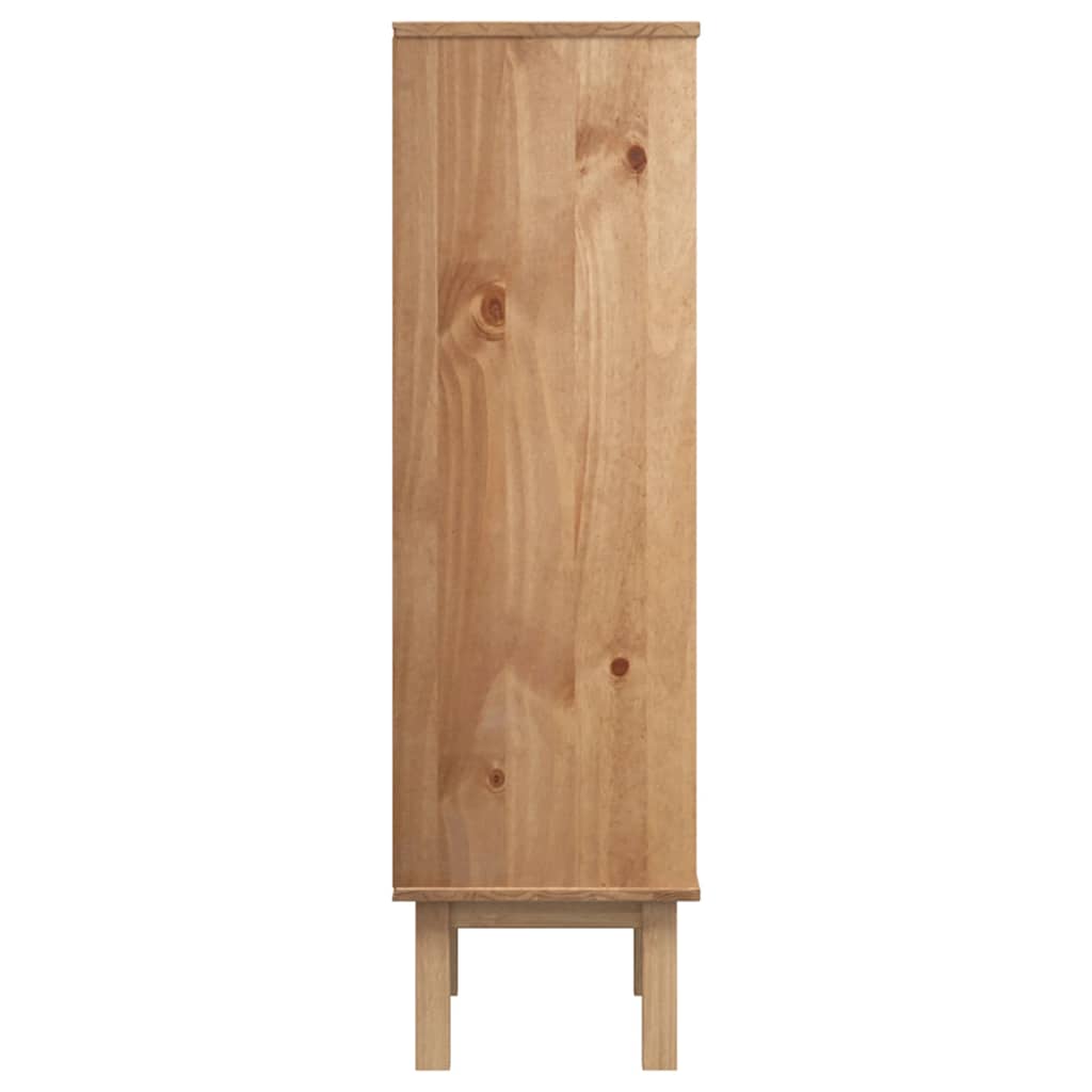 Shoe Cabinet Honey Wax Pine 3 Compartments Rectangular