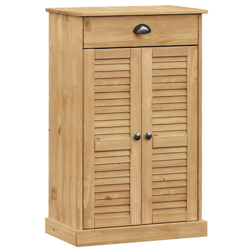 Shoe Cabinet Honey Wax Pine 3 Compartments Rectangular