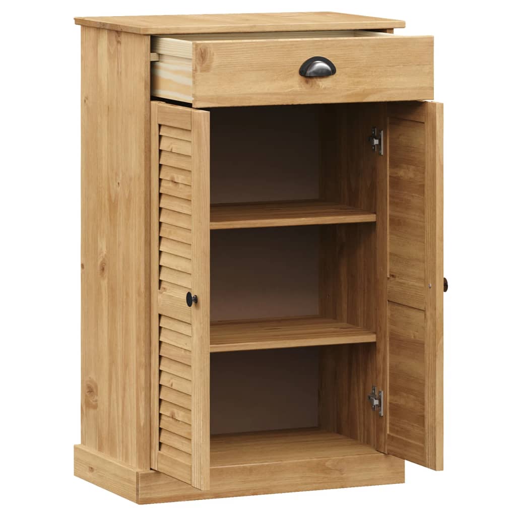 Shoe Cabinet Honey Wax Pine 3 Compartments Rectangular