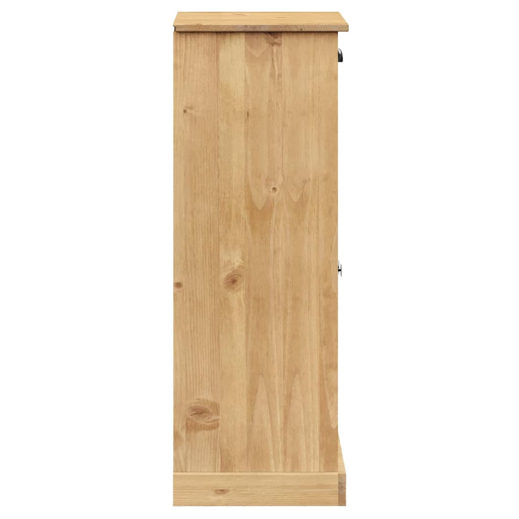 Shoe Cabinet Honey Wax Pine 3 Compartments Rectangular