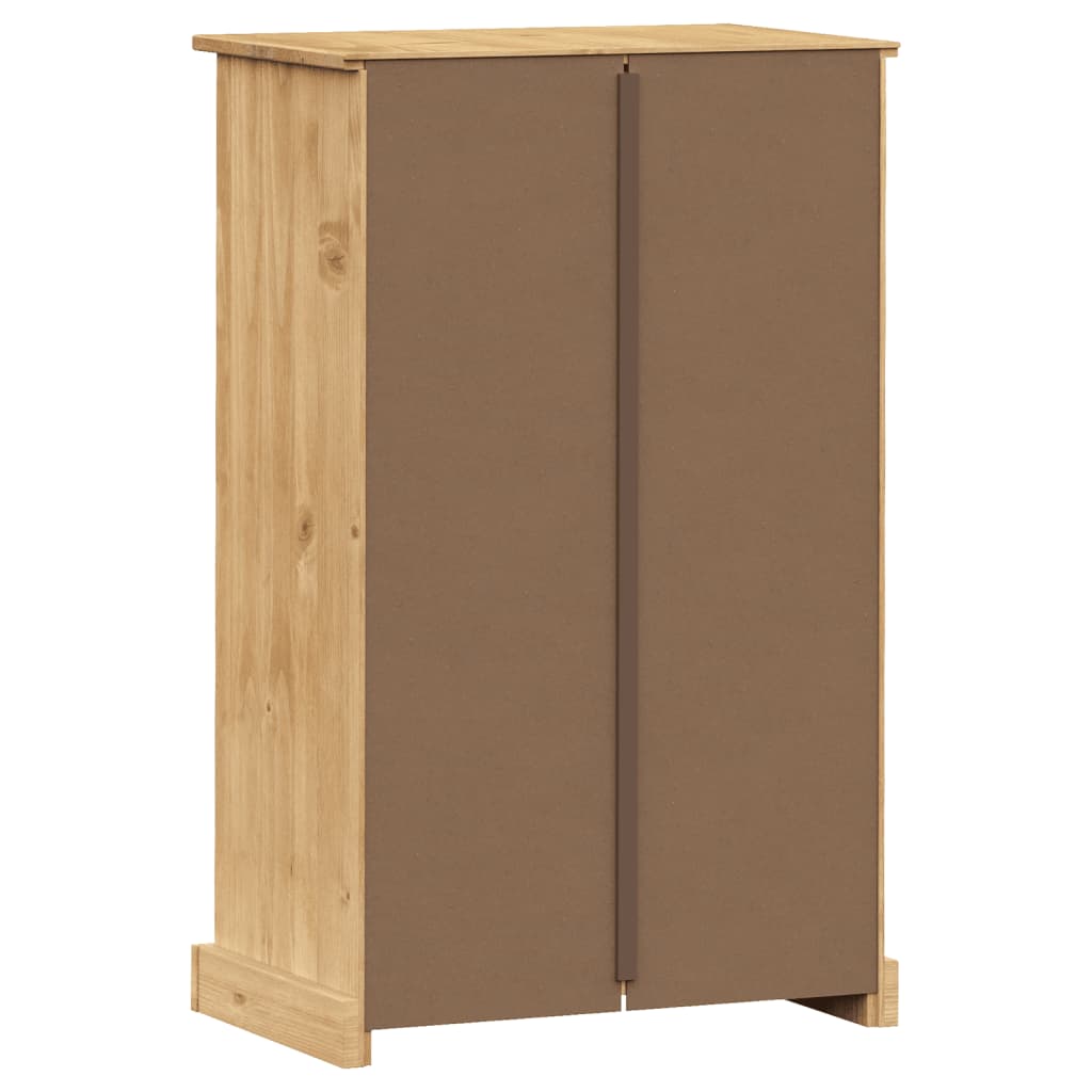 Shoe Cabinet Honey Wax Pine 3 Compartments Rectangular