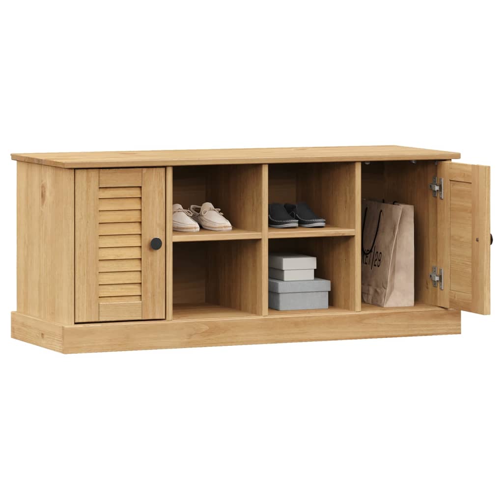 Shoe Bench Honey Pine 6 Compartments Wide & Deep