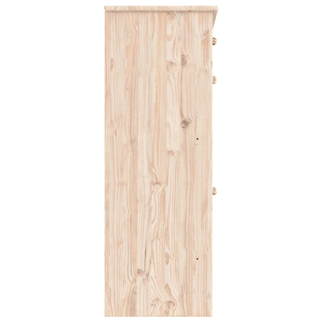 Shoe Cabinet Natural, Solid Pine 3 Compartments Rectangular