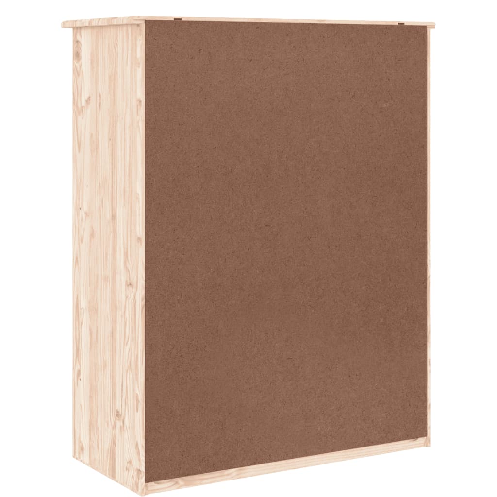 Shoe Cabinet Natural, Solid Pine 3 Compartments Rectangular