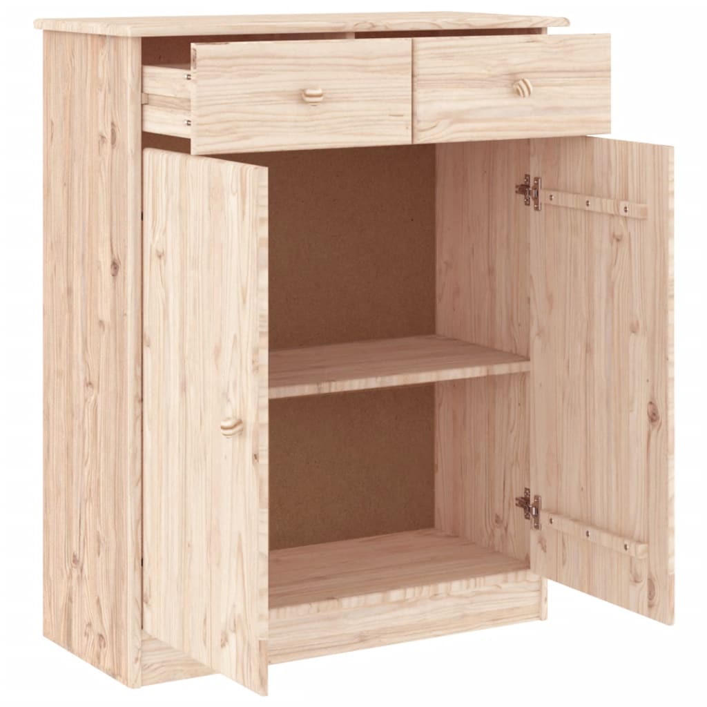Shoe Cabinet Natural, Solid Pine 4 Compartments Rectangular