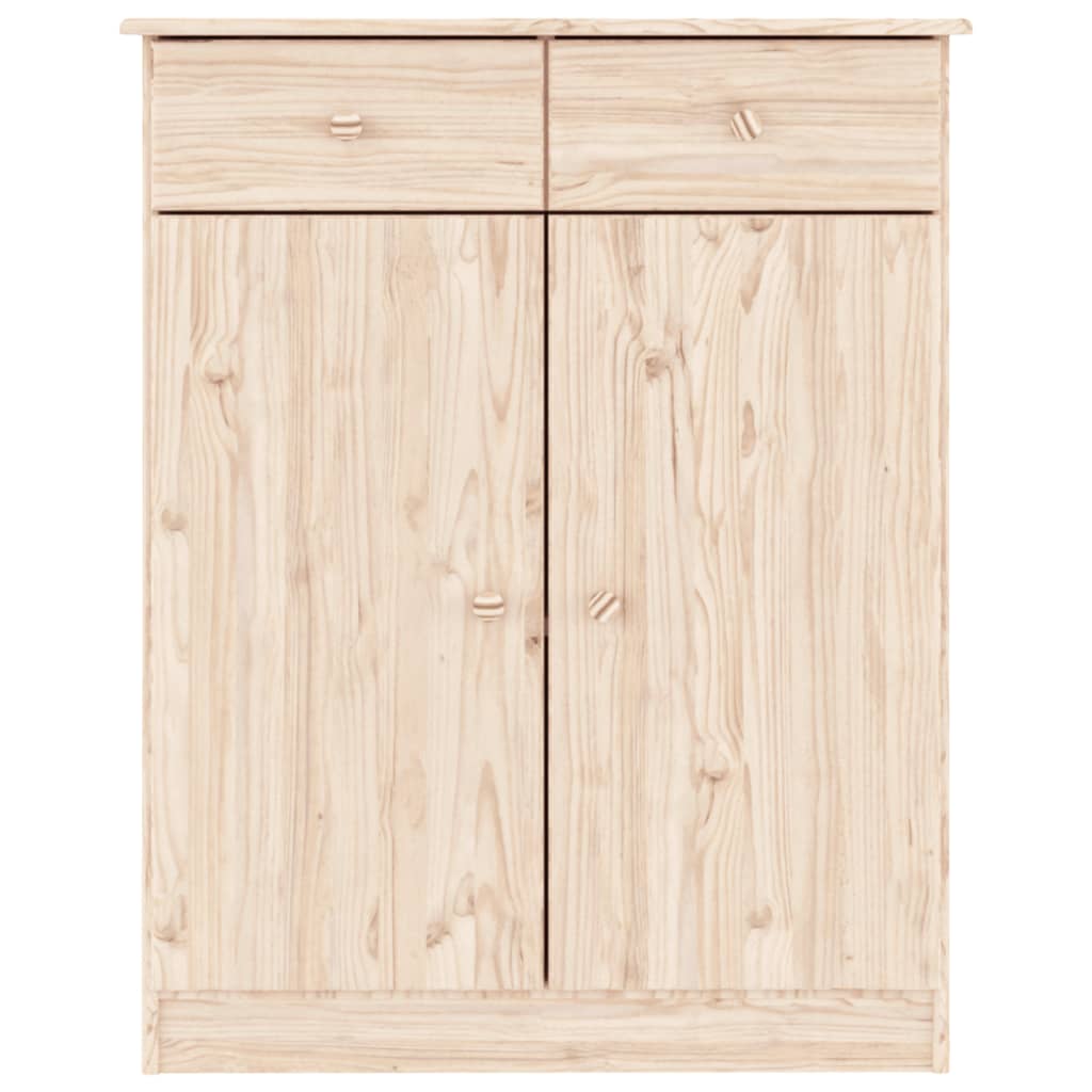 Shoe Cabinet Natural, Solid Pine 4 Compartments Rectangular